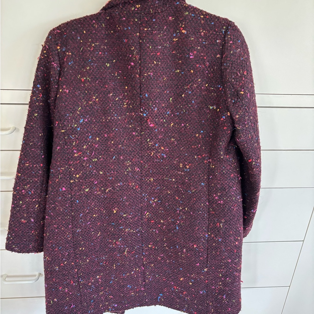 J. Crew Daphne topcoat in burgundy multicolor tweed - Picture 4 of 8
